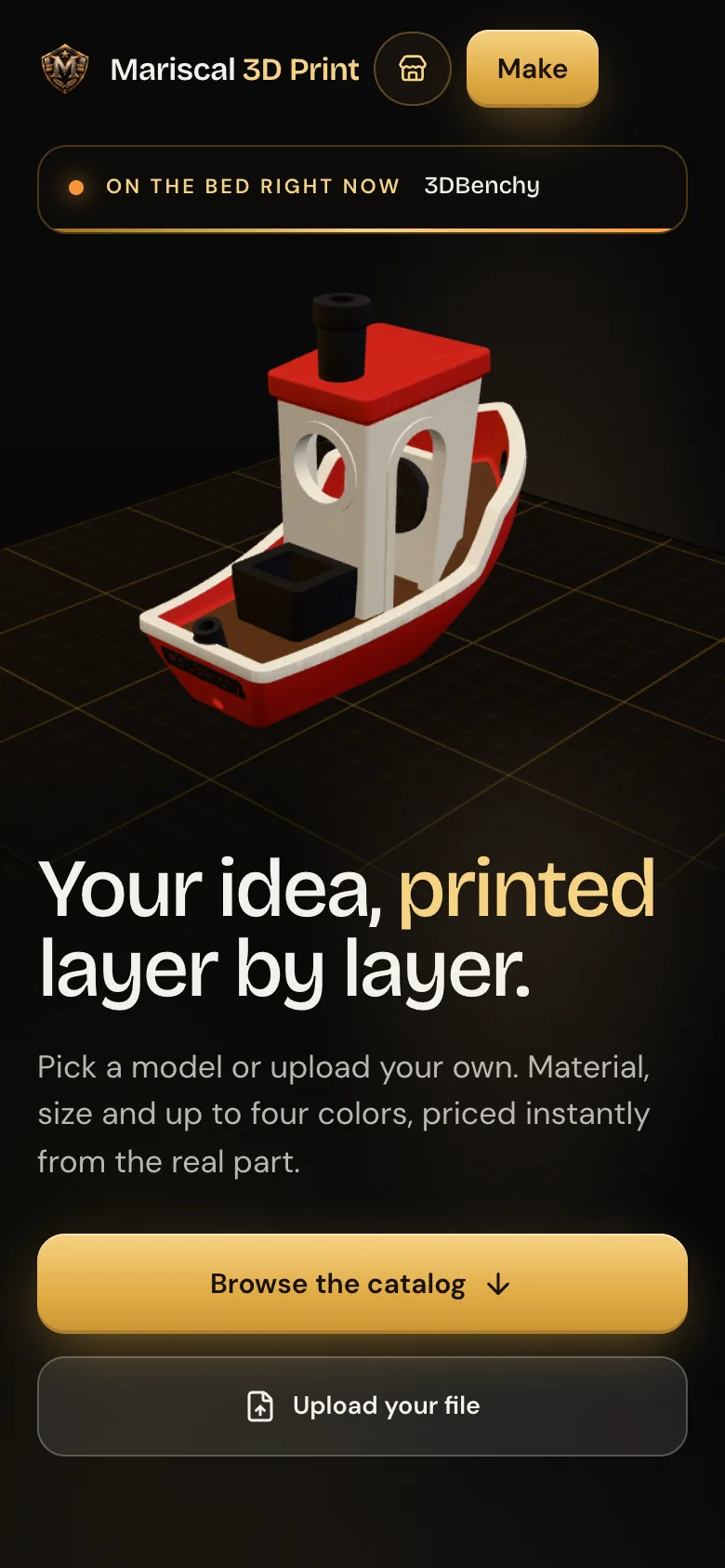 3dprint.themariscal.com on a phone