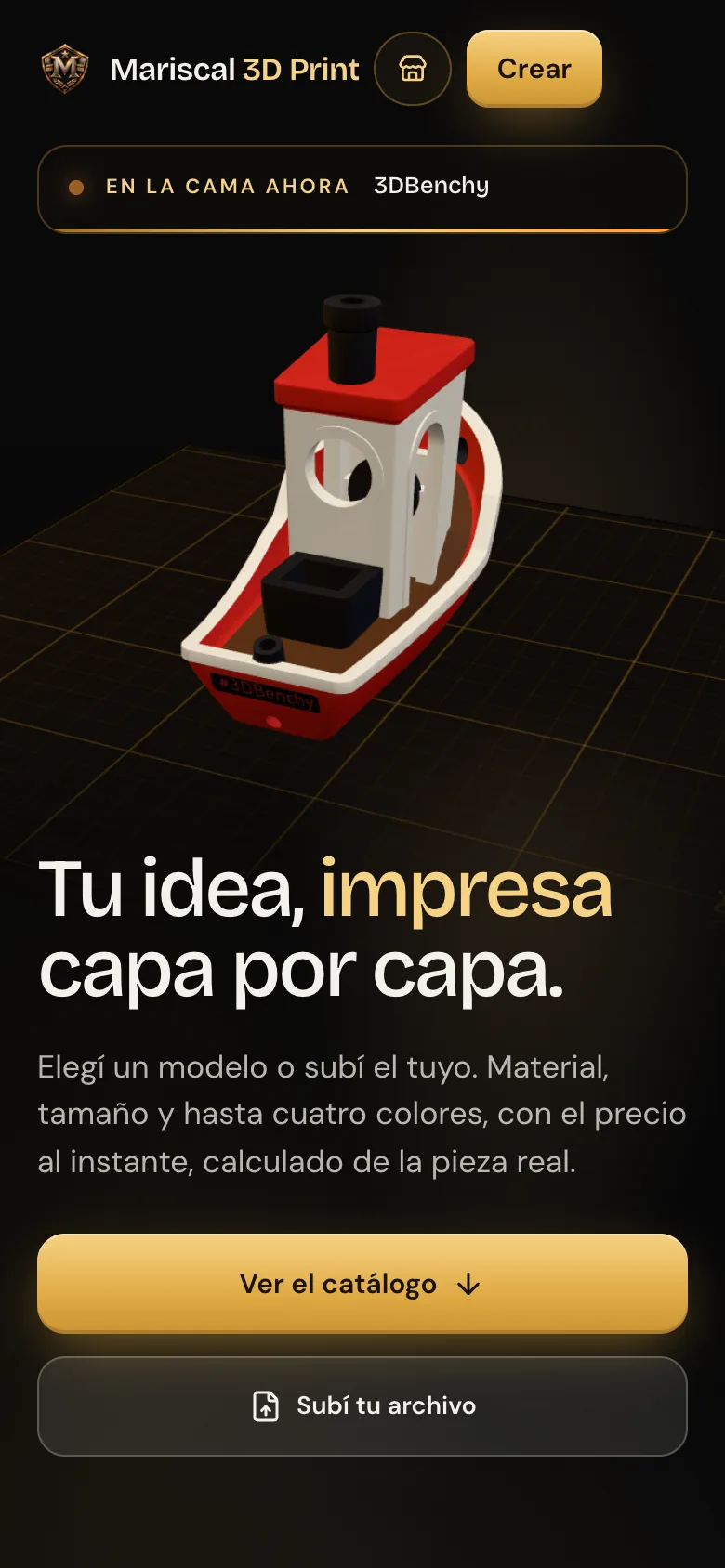 3dprint.themariscal.com en un celular