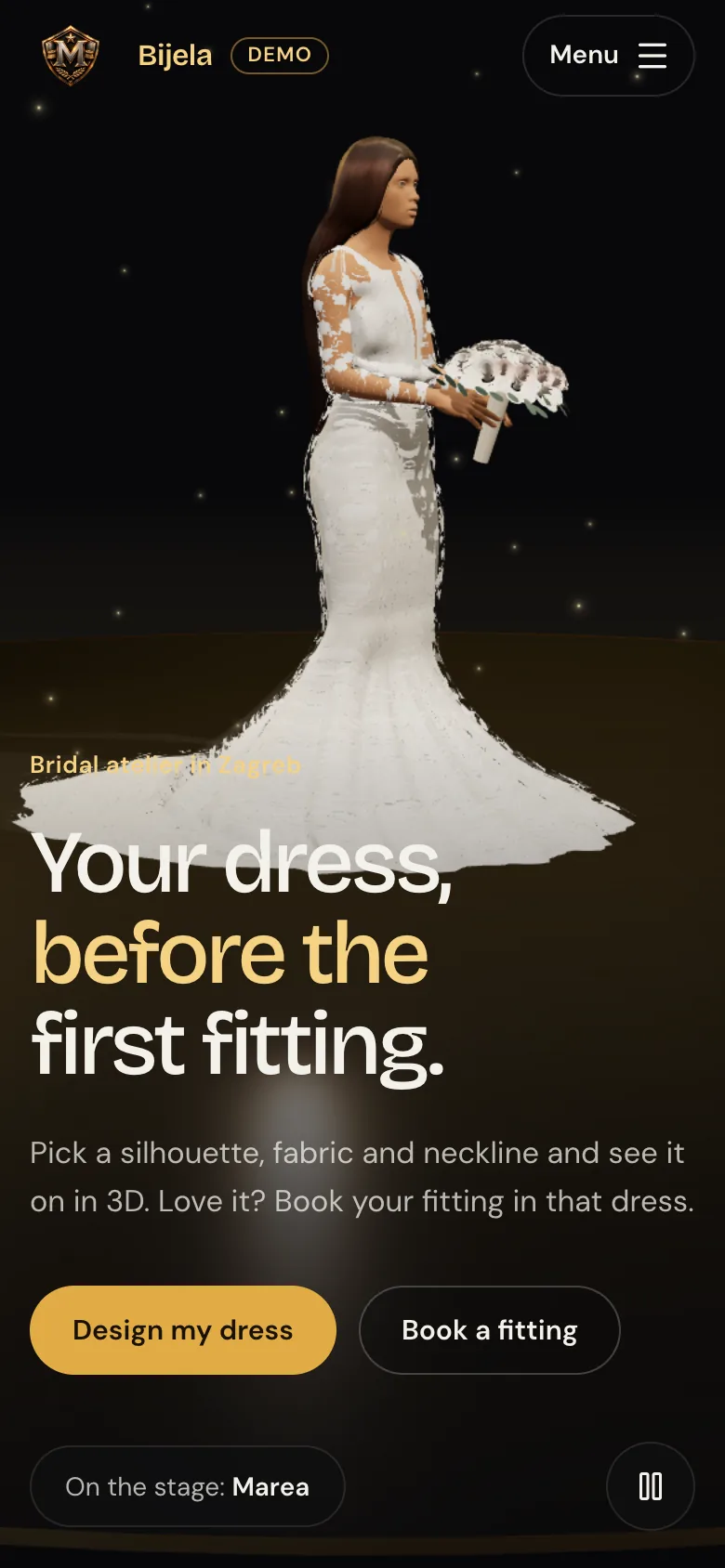 bridal.themariscal.com on a phone