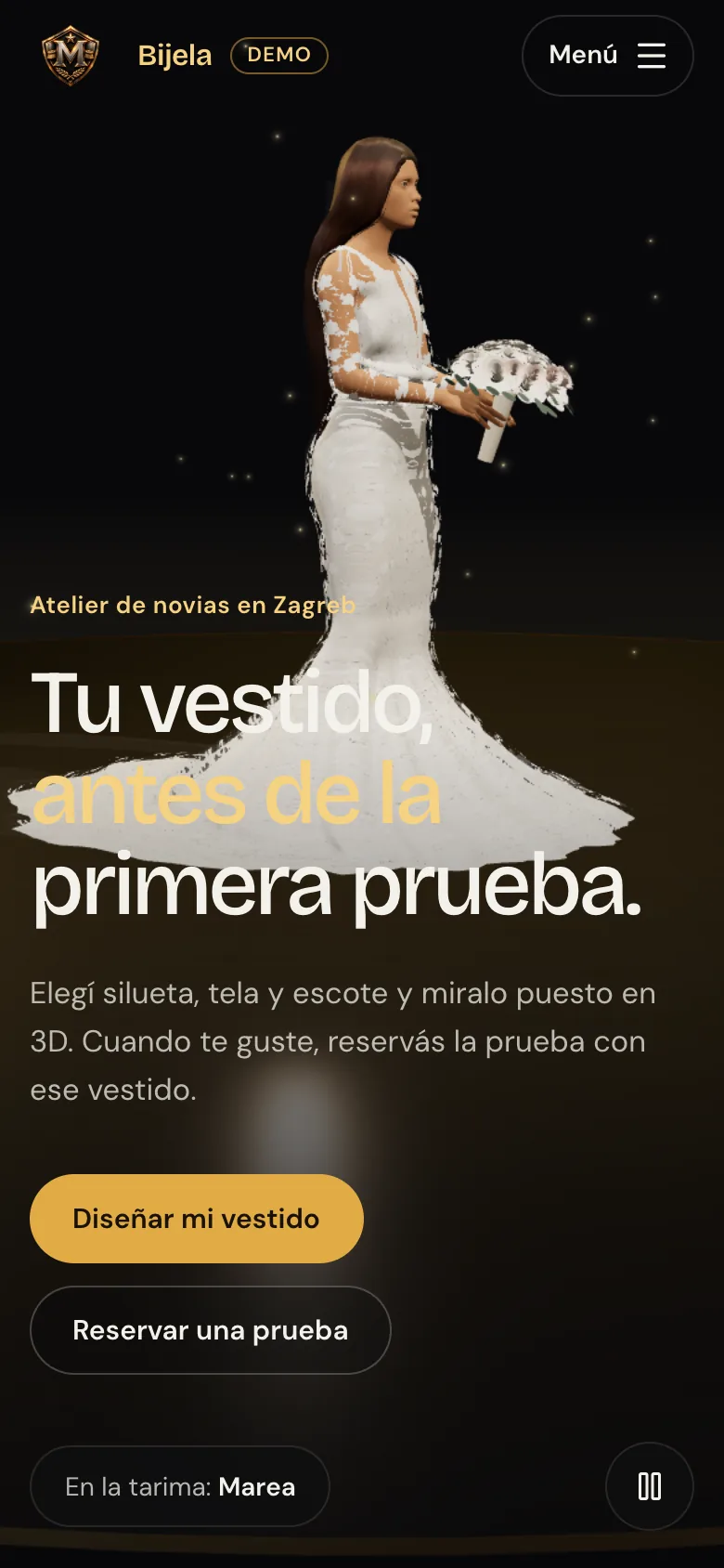 bridal.themariscal.com en un celular