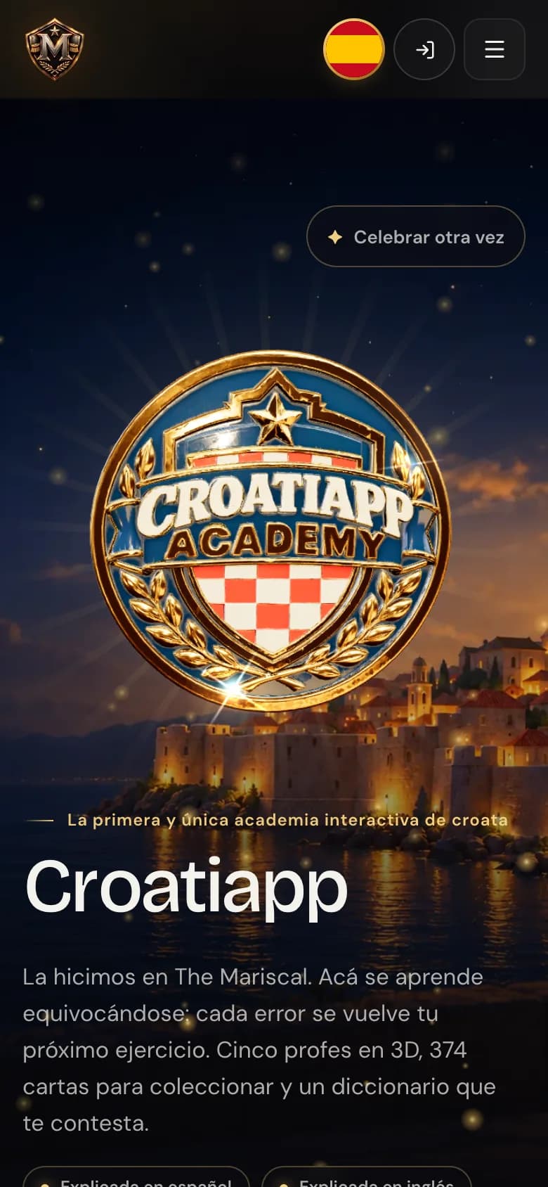 croatiapp.themariscal.com en un celular