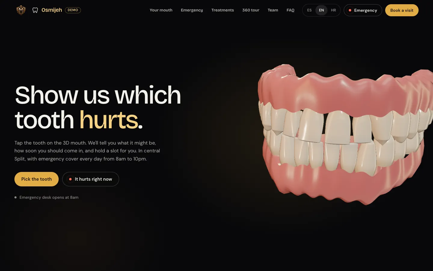 dentist.themariscal.com na zaslonu računala
