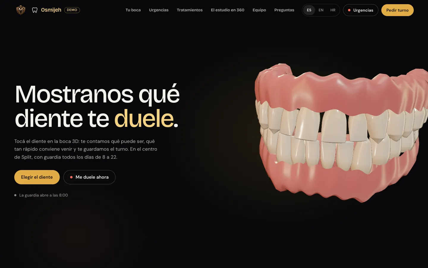 dentist.themariscal.com en una pantalla de escritorio