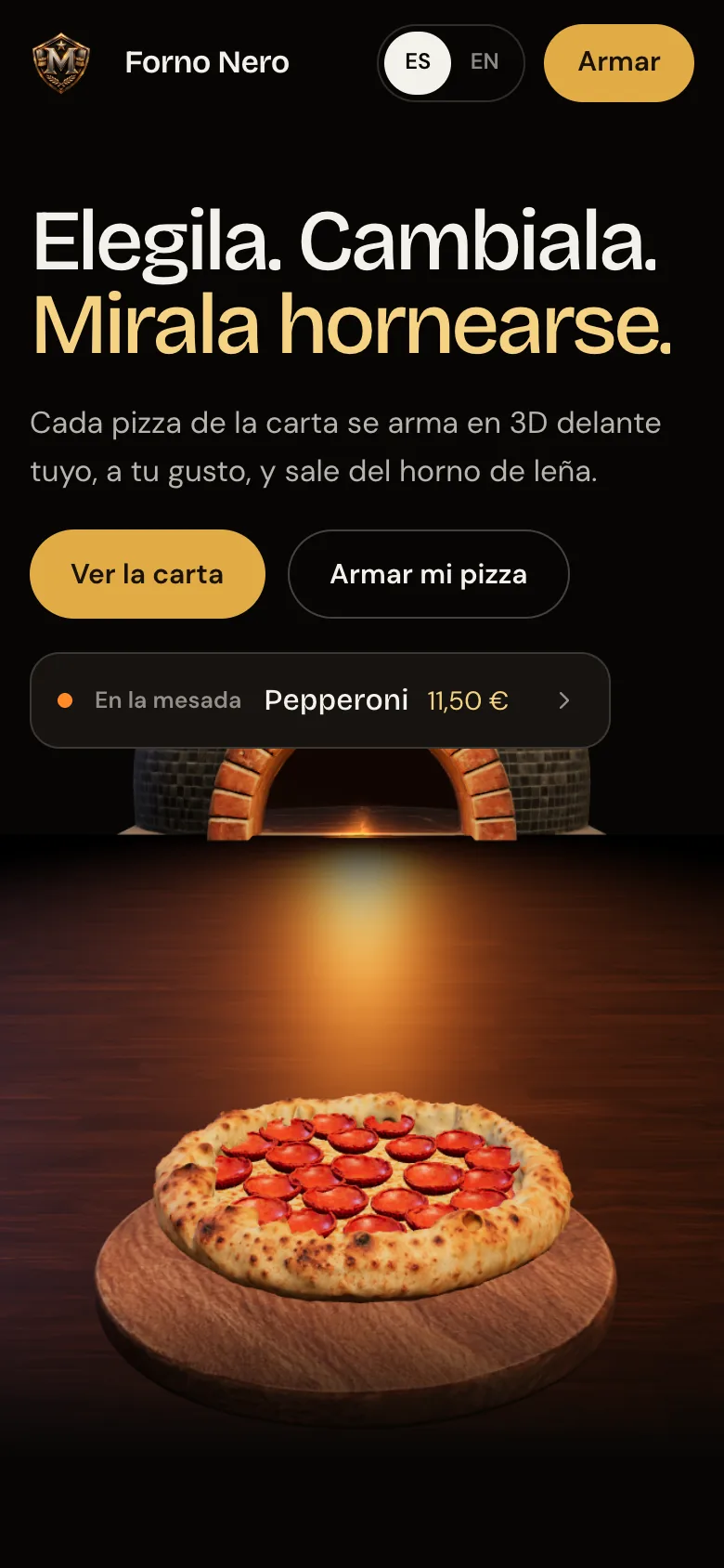 pizza.themariscal.com en un celular
