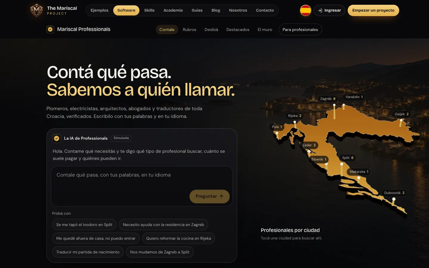 nextjs-themariscal-v2-professionals.vercel.app en una pantalla de escritorio