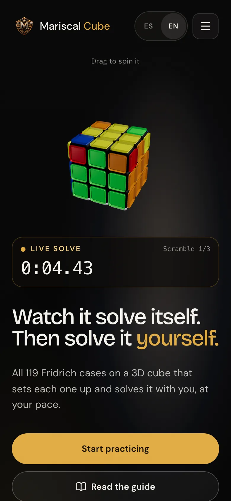 rubik.themariscal.com on a phone
