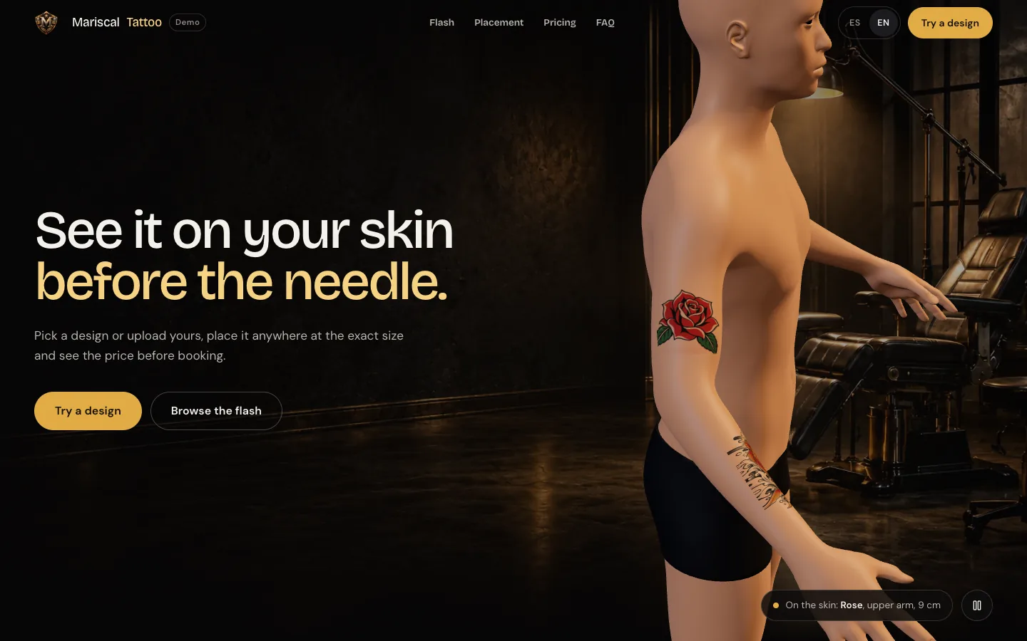 tattoo.themariscal.com on a desktop screen