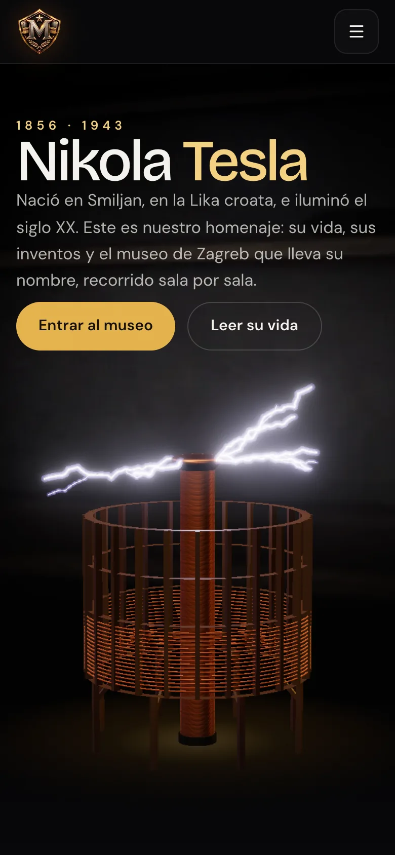 tesla.themariscal.com en un celular
